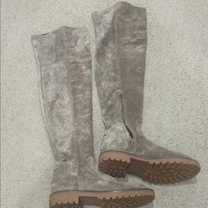 Tory Burch Over the Knee Gray Boots